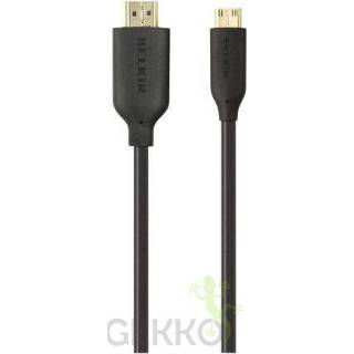 👉 HDMI cable zwart Belkin [1x plug - 1x C mini] 3 m Black 745883724635