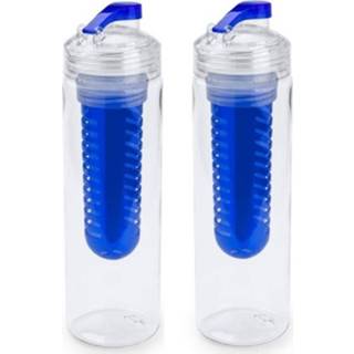 👉 Waterfles blauw 2x Water fles met fruitfilter 700 ml