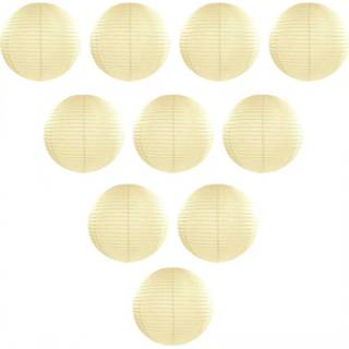 👉 Lampion witte 10x Ivoor kleurige lampionnen van rond 50 cm