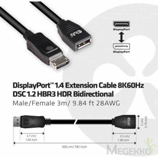 👉 DisplayPort zwart CLUB3D cac-1023 3 m 8719214471392