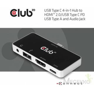 👉 Docking zwart chroom CLUB3D csv-1591 USB 3.0 (3.1 Gen 1) Type-C Zwart, 8719214471453