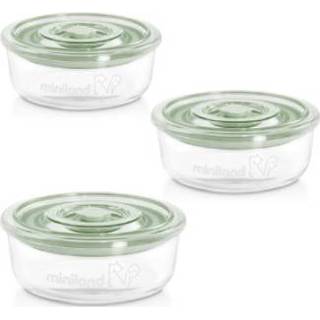 Glas groen Miniland set 3 natureRonde 3-delige ronde glazen container groe 8413082892715
