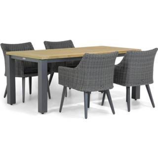 👉 Tuinset off black dining sets grijs-antraciet Garden Collections Milton/Veneto 180 cm 5-delig