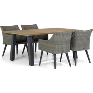 👉 Tuinset kubu dining sets taupe-naturel-bruin Garden Collections Milton/Glasgow 180 cm 5-delig