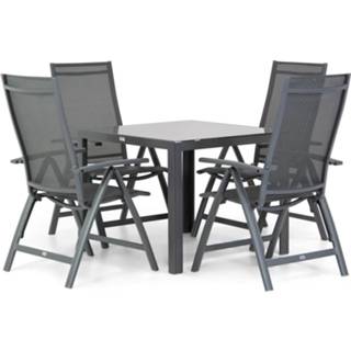 👉 Tuinset anthracite dining sets grijs-antraciet Presto Donato/Mondello 90 cm 5-delig