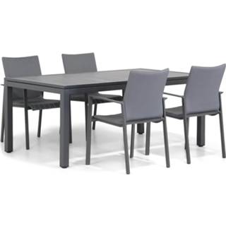 👉 Tuinset antracite dining sets grijs-antraciet Lifestyle Rome/Concept 160 cm 5-delig