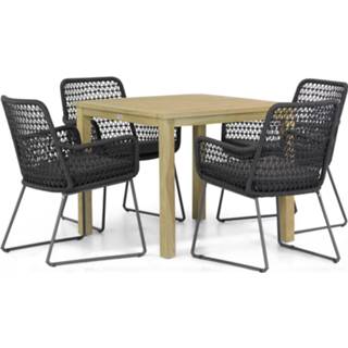 👉 Tuinset wicker anthracite dining sets grijs-antraciet Taste Athena/Weston 90 cm 5-delig