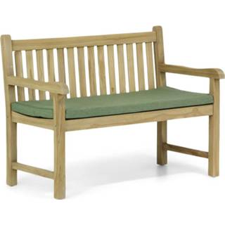 👉 Tuinbank donkergroen teak Greywash parkbanken old Garden Collections Preston 120 cm incl. kussen forest green