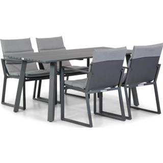 👉 Tuinset aluminium antracite dining sets grijs-antraciet Lifestyle Treviso/Villagio 170 cm 5-delig