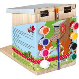 👉 Hout One Size meerkleurig Moses schilder je eigen eekhoornvoederhuisje 10-delig 4033477161208