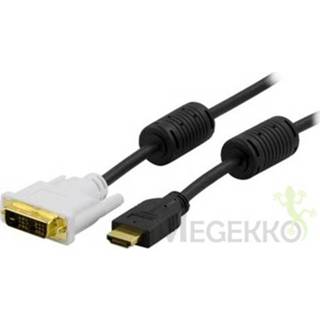 👉 Deltaco HDMI-112 2m HDMI Zwart, Wit video kabel adapter