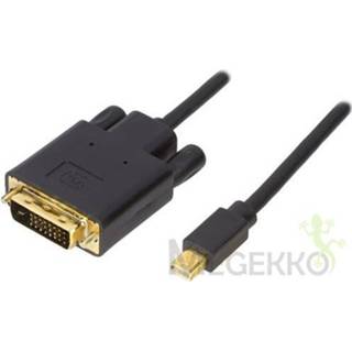 👉 Deltaco DP-DVI202 video kabel adapter 2 m Mini DisplayPort DVI Zwart