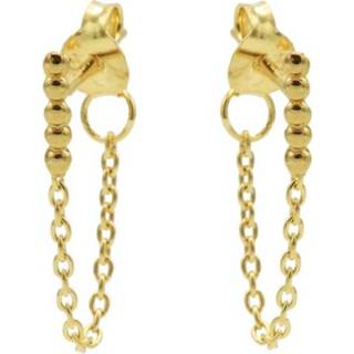 👉 Oorbel goud verguld vrouwen nederlands Karma Oorbellen Chain Dots Tube 8719874353021