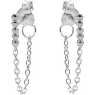 👉 Oorbel zilver vrouwen nederlands Karma Oorbellen Chain Dots Tube 8719874353014