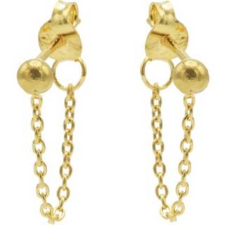 👉 Oorbel goud verguld nederlands vrouwen Karma Oorbellen Chain Ball