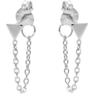👉 Oorbel zilver nederlands vrouwen Karma Oorbellen Chain Triangle 8719874351485