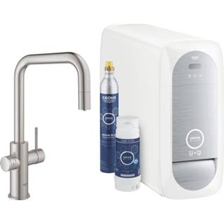 👉 Keukenkraan blauw chroom active Grohe Blue Home starterkit met u-uitloop 4005176437069