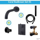 👉 Badkraan zwart Wiesbaden Inbouw Set Caral Mat 8719304693260