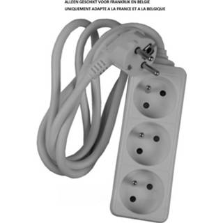 Stekkerdoos wit Bellson 3-voudig - 3 meter Penaarde stekker 8718375333068