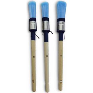 👉 Verfkwast blauw 3x Verfkwasten rond