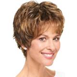 👉 Pruik bruin goudblonde vrouwen 'Karin' Lofty middenbruin/goudblonde highlights 4250516935181