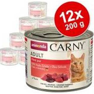 👉 Animonda Carny Adult Voordeelpakket 12 x 200 g - Rund Puur