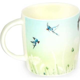 👉 Groen blauw Roy Kirkham mok met zwaluwen (groen/blauw)