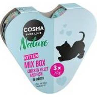 👉 Cosma Nature Kitten Hart-Box 3 x 70 g - Met Verschillende Soorten 4062911004801