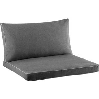 👉 Grijs polyester Loungekussenset Universeel 73x73x6,5 cm en 73x43x12 - donkergrijs 2 stuks Leen Bakker 8033629047714