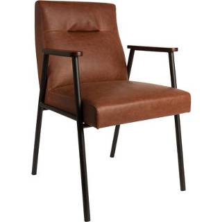 👉 Eetkamer stoel hout active Rural Living bruin Dutchbone Eetkamerstoel Fez Vintage Brown 8718548020993