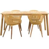 👉 Tuinset Kunststof#Acaciahout geel Le Sud Rodez Dijon - 5-delig Leen Bakker 8714901740560