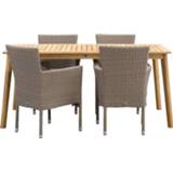 👉 Tuinset Wicker#Acaciahout#Metaal grijs Le Sud stapelstoel Verona Dijon - 5-delig Leen Bakker 8714901740591 901028810100 901028813200
