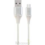 Wit zilver Gembird CC-USB2B-AMCM-2M-BW2 USB-kabel 2.0 USB A C Zilver, 8716309108034