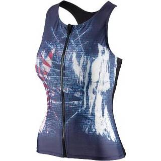 👉 Tankini active 36 blauw BECO BEsuit top, B-cup, rits, soft cups, sport-bh, donker blauw/multi color, maat 4013368382790