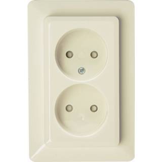 👉 Wandcontactdos male kinderen Sencys wandcontactdoos Ottawa 2-voudig zonder randaarde met kinderbeveiliging crème 8711216504146