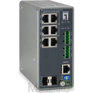 👉 Grijs mannen LevelOne IGP-0871 Managed L3 Gigabit Ethernet (10/100/1000) Power over (PoE) 4015867202920