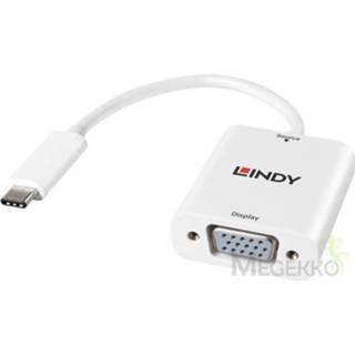 👉 Lindy 43242 0.17m VGA (D-Sub) USB C Wit video kabel adapter