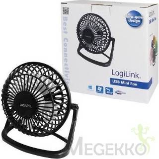 👉 Mini ventilator zwart LogiLink UA0192 USB 4052792016475