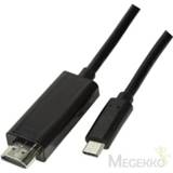 👉 Zwart LogiLink UA0330 kabeladapter/verloopstukje USB Type C HDMI 4052792050356
