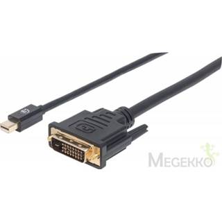 👉 Manhattan 152150 Mini DisplayPort DVI-D Zwart kabeladapter/verloopstukje