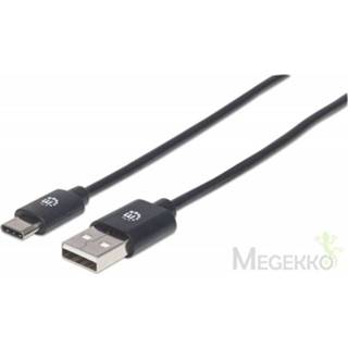 👉 Manhattan 354929 2m USB A USB C Mannelijk Mannelijk Zwart USB-kabel