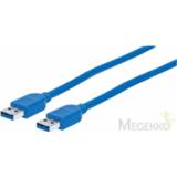 👉 Blauw mannen Manhattan 354295 kabeladapter/verloopstukje USB 3.0 Type-A 766623354295