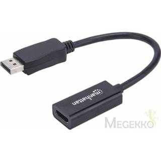 👉 DisplayPort zwart mannen Manhattan 151634 kabeladapter/verloopstukje HDMI 766623151634