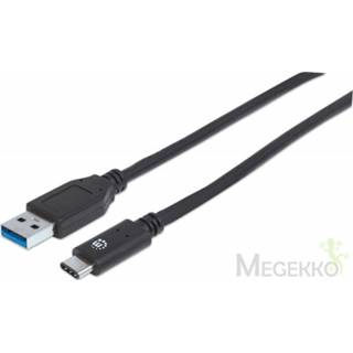 👉 Manhattan 354639 0.5m USB A USB C Mannelijk Mannelijk Zwart USB-kabel