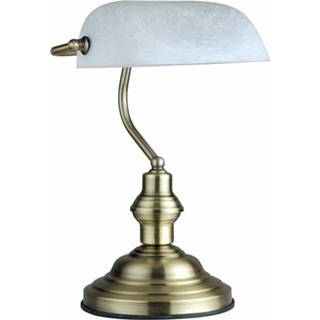 👉 Klassieke bureaulamp bronskleur Globo Antique brons mat-glazen kapje