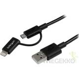 👉 StarTech.com Apple Lightning of Micro USB naar USB kabel 1 m zwart