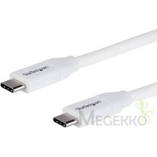 👉 StarTech.com USB-C naar USB-C kabel met 5A/100W PD M/M wit USB 2.0 USB-IF gecertificeerd 4 m