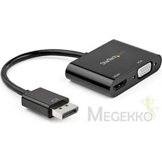 👉 Kabel adapter zwart StarTech.com DP2VGAHD20 video DisplayPort HDMI + VGA (D-Sub)