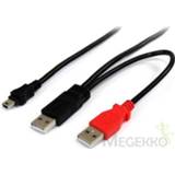 StarTech.com 1,8 m USB Y-kabel voor externe harde schijf USB A naar mini B
