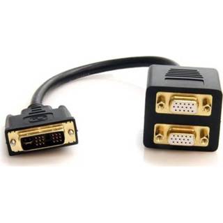 👉 StarTech.com 30 cm lange DVI-I analoog naar 2x VGA videosplitterkabel M/F